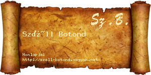 Széll Botond névjegykártya